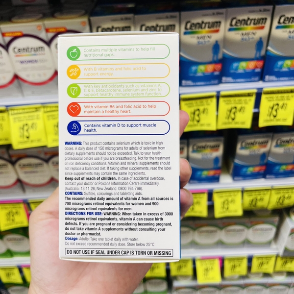 Centrum Multivitamin For Men cho nam dưới 50 tuổi