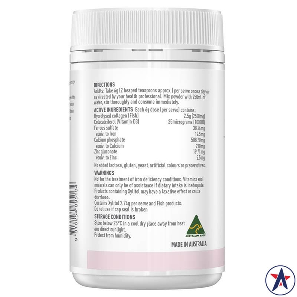 Bột collagen hỗ trợ xương Healthy Care Beauty Collagen + Bone Support 120g