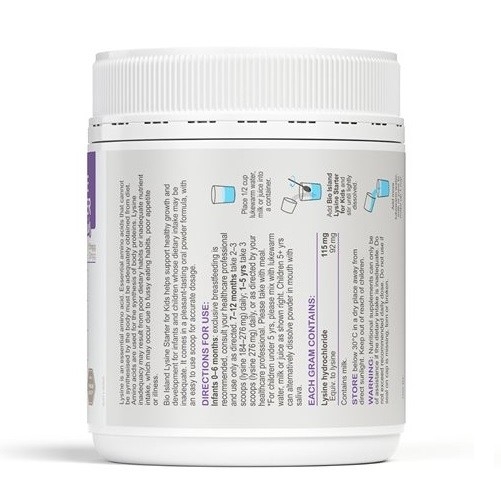 Bột tăng chiều cao Bio Island Lysine Starter for Kids của Úc 150g