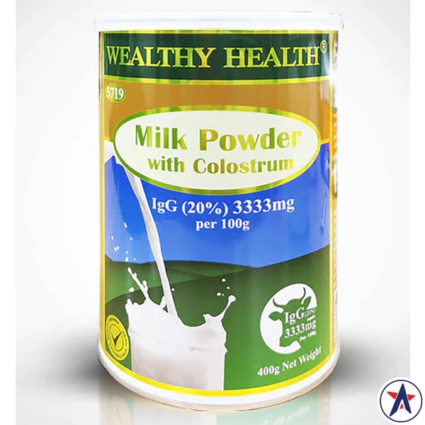 Bột sữa bò non Wealthy Health Colostrum 20% IgG 3333mg Milk Powder 400g