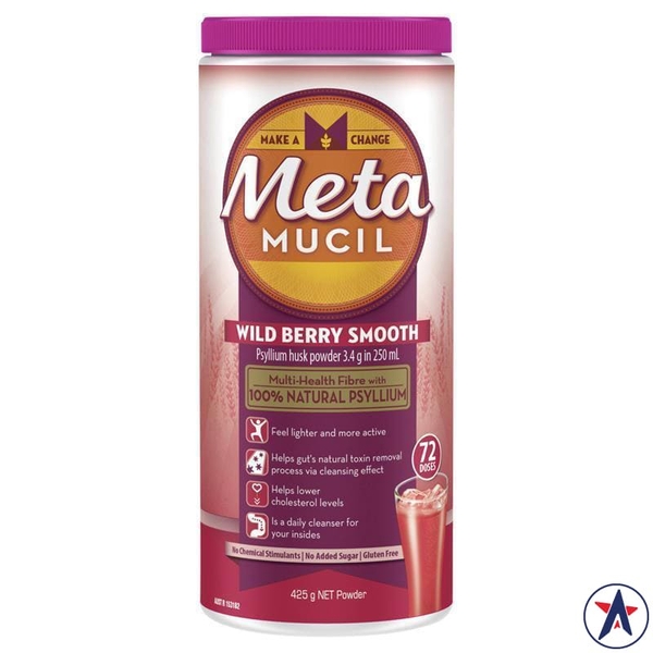 Bột Metamucil Wild Berry Smooth bổ sung chất xơ