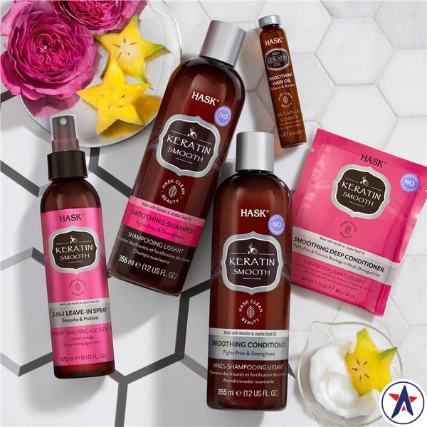 Dầu xả làm mượt tóc Hask Keratin Protein Smoothing Conditioner 355ml