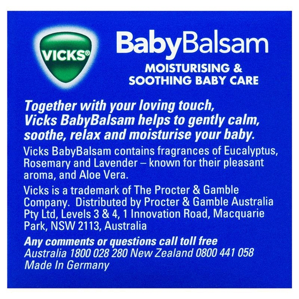 Dầu bôi ấm ngực Vicks Baby Balsam cho bé của Úc