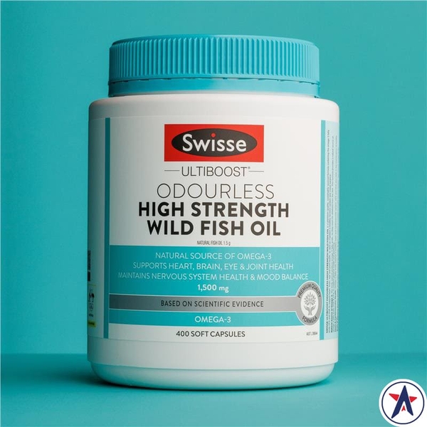 Dầu cá Swisse Odourless High Strength Wild Fish Oil 1500mg