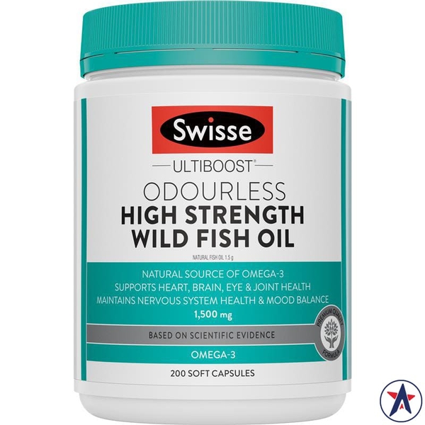 Dầu cá Swisse Odourless High Strength Wild Fish Oil 1500mg