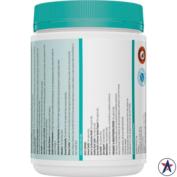 Dầu cá không mùi Swisse Odourless Super Strength Wild Fish Oil 2000mg