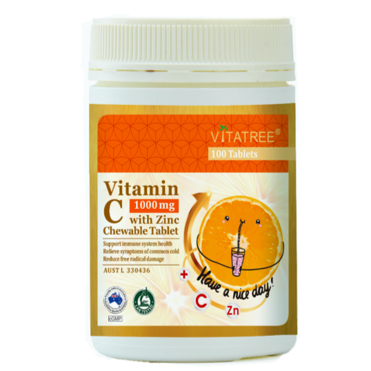 Viên tăng cường đề kháng Vitatree Vitamin C 1000mg with Zinc 100 viên
