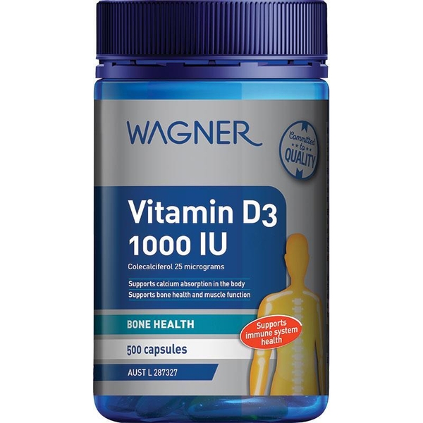 Viên uống bổ sung Vitamin D3 1000IU Wagner của Úc