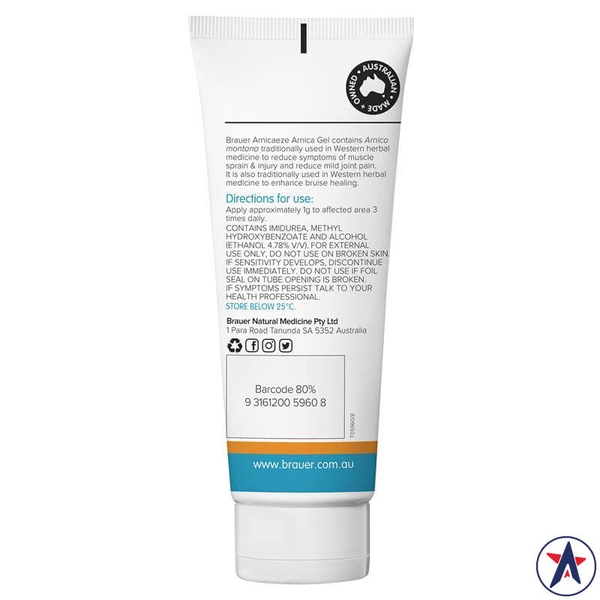 Gel giảm đau cơ và vết bầm Brauer ArnicaEze Arnica Gel 100g