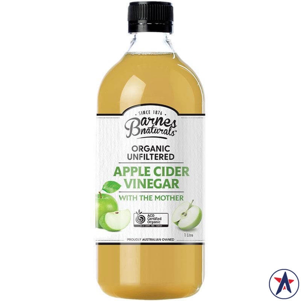 Giấm táo hữu cơ Barnes Naturals Organic Apple Cider Vinegar (có giấm cái)