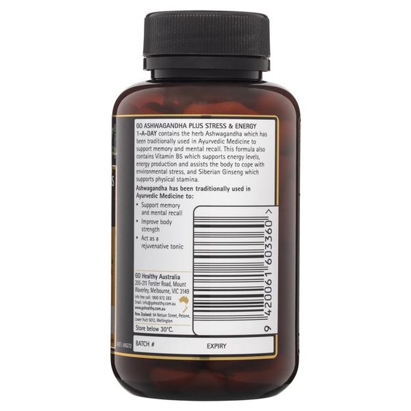 Viên uống Go Healthy Ashwagandha Plus Stress & Energy 1 A Day