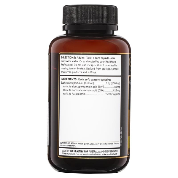 Viên uống dầu nhuyễn thể Go Healthy Krill Oil 1500mg 60 viên