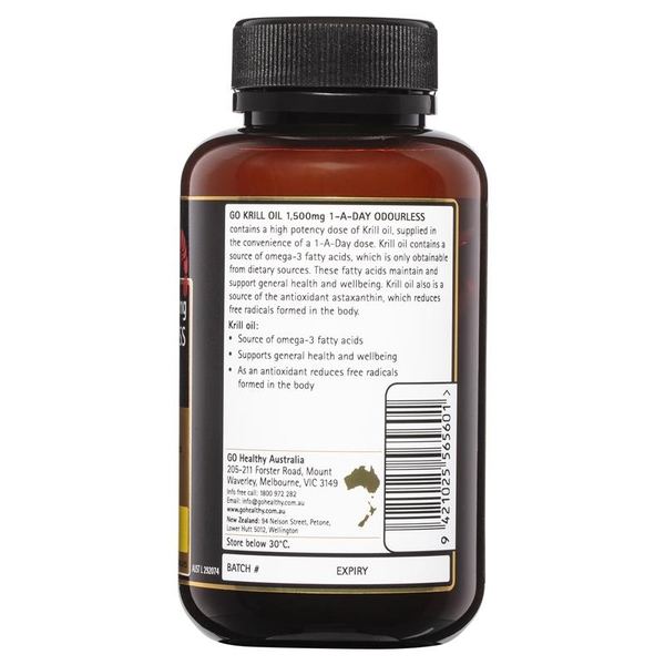 Viên uống dầu nhuyễn thể Go Healthy Krill Oil 1500mg 60 viên