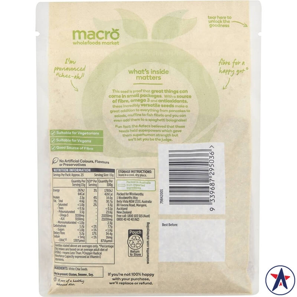 Hạt chia trắng Macro White Chia Seeds 350g