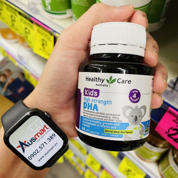 DHA Healthy Care cho bé của Úc Kids High Strength DHA 60 viên