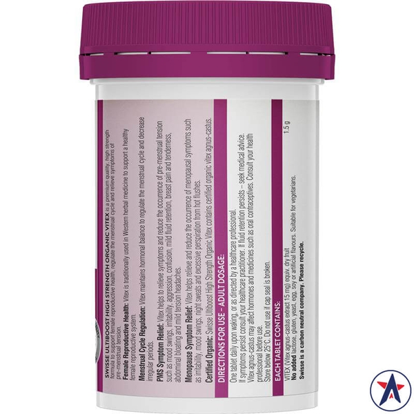 Hỗ trợ sức khoẻ sinh sản Swisse Organic Vitex 1500mg 60 viên