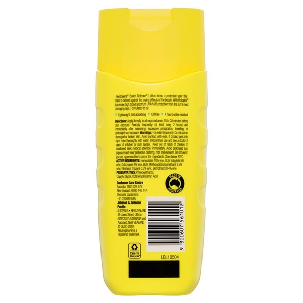 Kem chống nắng đi biển Neutrogena Beach Defence Sun + Water 198ml