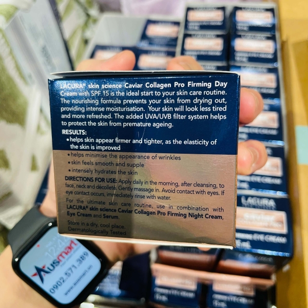 Kem dưỡng ban ngày trứng cá tầm Lacura Caviar Collagen Pro 50ml
