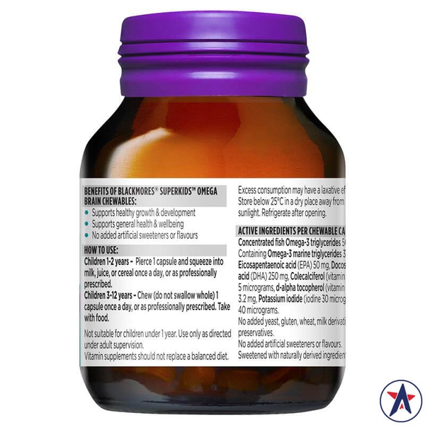 Kẹo bổ sung Omega cho bé Blackmores Superkids Omega Brain 50 viên