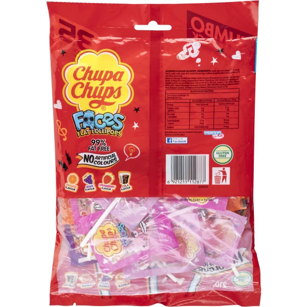 Kẹo mút Chupa Chups Faces Flat Lollipops 35 cây