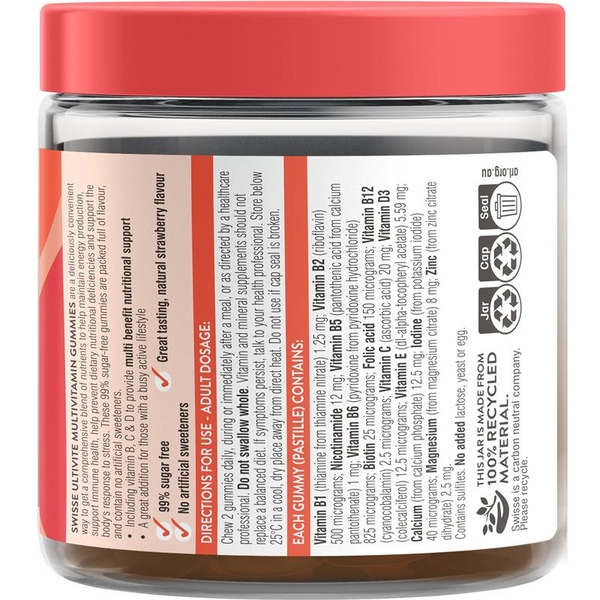 Kẹo dẻo Vitamin tổng hợp Swisse Multivitamin Gummies 60 viên