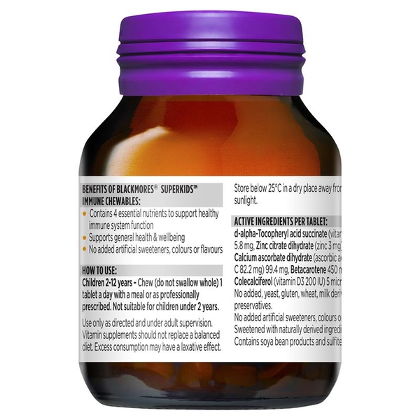 Kẹo tăng đề kháng Blackmores Superkids Immune Chewables 60 viên
