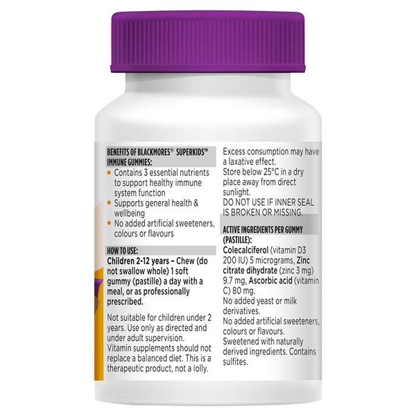 Kẹo tăng đề kháng Blackmores Immune Gummies Superkids 60 viên