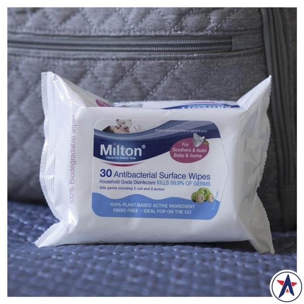 Khăn lau tiệt trùng đồ chơi cho bé Milton Antibacterial Surface Wipes 30 cái