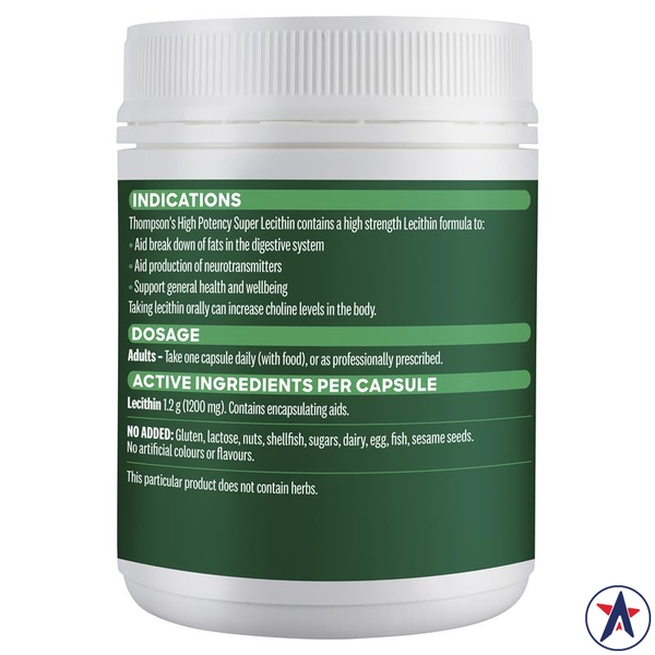 Mầm đậu nành hàm lượng cao Thompson's High Potency Super Lecithin 1200mg 200 viên