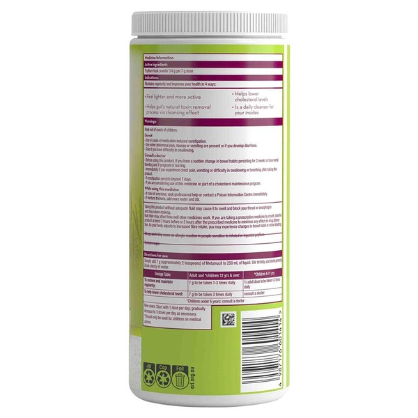 Bột uống bổ sung chất xơ Metamucil Fibre Supplement Natural Granular