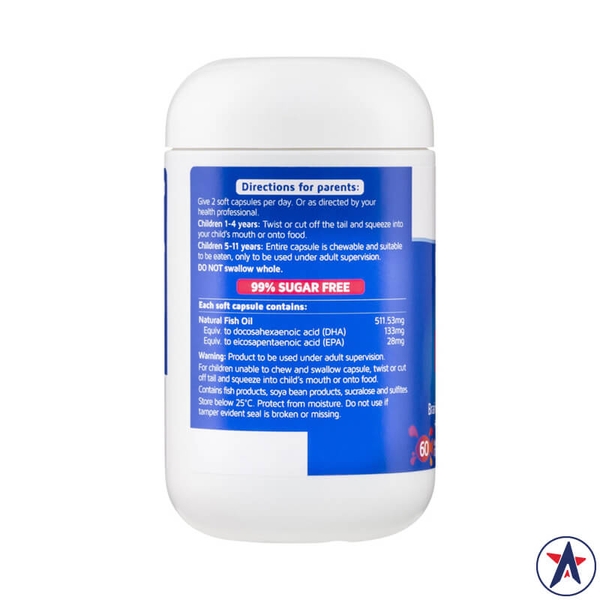 Nature's Way High DHA Omega-3 Fish Oil Trio Kids Smart Bursts