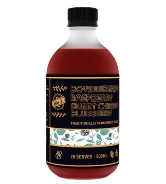 Nước ép hỗn hợp trái cây Bio E Boysenberry Raspberry Sweet Cherry Blueberry Juice 500ml