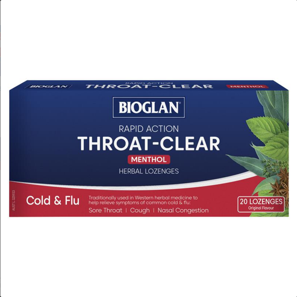 Viên ngậm giảm đau họng nhanh Bioglan Rapid Action Throat Clear Cold & Flu