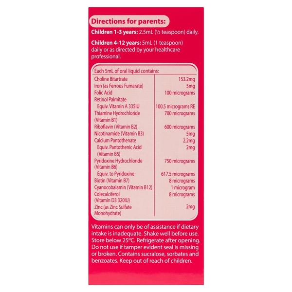 Sắt nước cho bé Nature's Way Multi + Iron Liquid Kids Smart 200ml