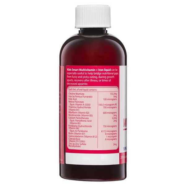 Sắt nước cho bé Nature's Way Multi + Iron Liquid Kids Smart 200ml