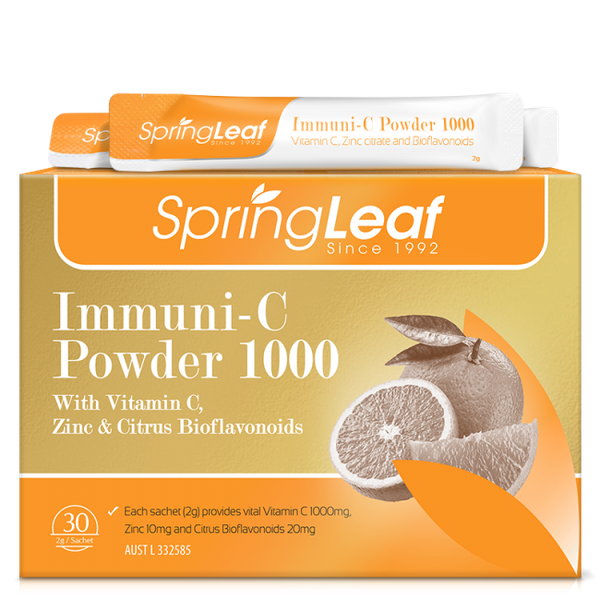 Bột tăng đề kháng Springleaf Immuni-C Powder 1000 with Vitamin C, Zinc & Citrus Bioflavonoids 2g x 30 gói