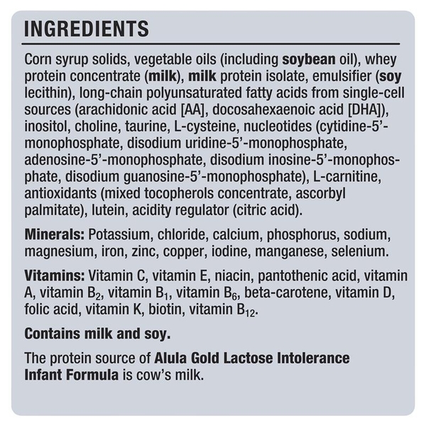 Sữa Alula Gold L.I Lactose Intolerance 900g (0-12 tháng)