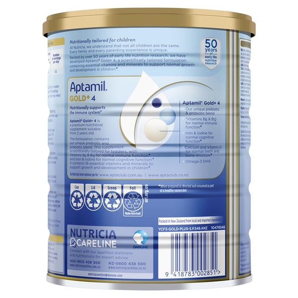 Sữa Aptamil Gold+ Úc số 4 Junior 900g dành cho trẻ trên 2 tuổi