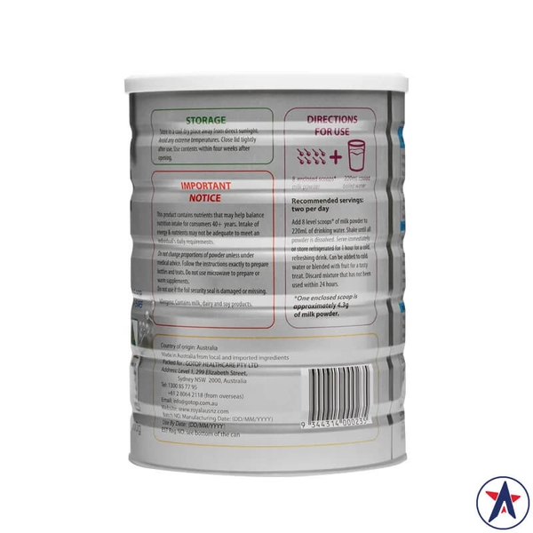 Sữa hoàng gia Úc Royal Ausnz Aged Care Formula 900g