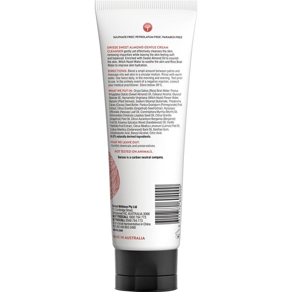 Sữa rửa mặt Swisse Sweet Almond Gentle Cream Cleanser 125ml