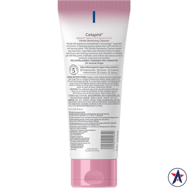 Sữa rửa mặt sáng da Cetaphil Bright Healthy Radiance Gentle Renewing Cleanser 100g