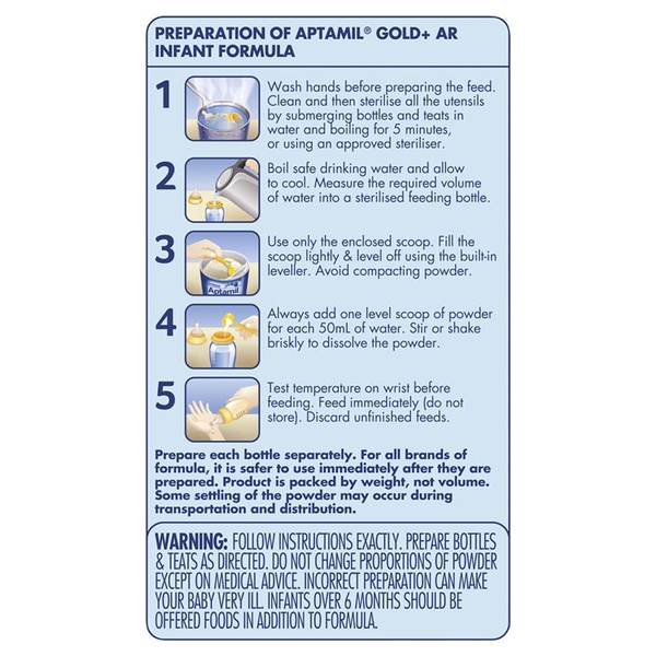 Sữa Aptamil Gold Plus Úc AR+ Thickened Infant 900g (0-12 tháng)