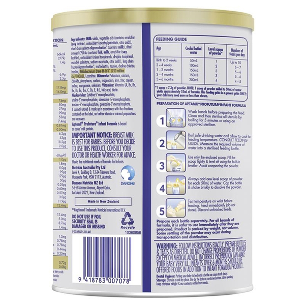 Sữa Aptamil Úc số 1 Profutura Infant 900g cho trẻ từ 0-6 tháng