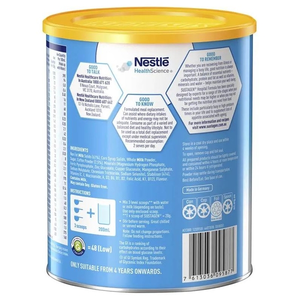 Sữa dinh dưỡng Sustagen Hospital Formula Nutritional Supplement