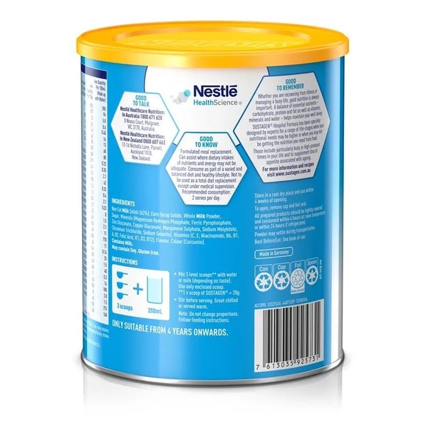 Sữa dinh dưỡng Sustagen Hospital Formula Nutritional Supplement