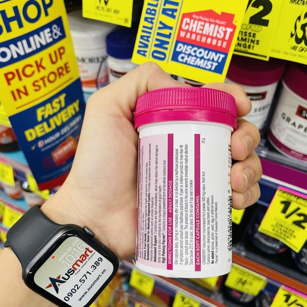 Swisse Ultiboost High Strength Cranberry 25000mg của Úc