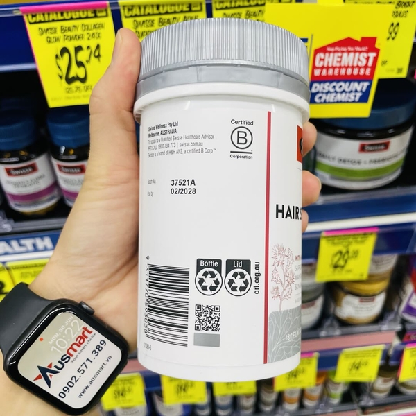 Swisse Ultiboost Collagen Hair Skin Nails đẹp da móng tóc