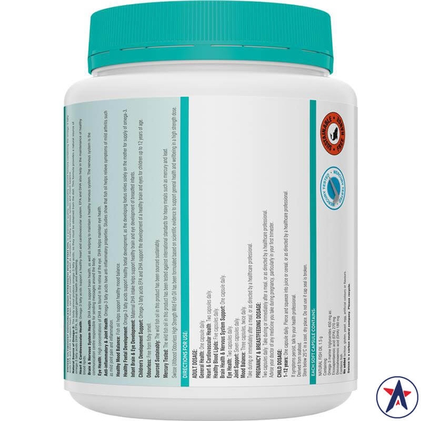 Dầu cá Swisse Odourless High Strength Wild Fish Oil 1500mg