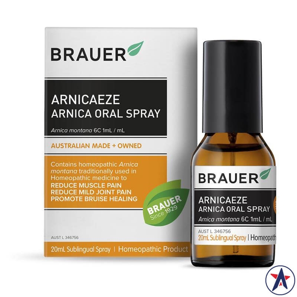 Thuốc xịt miệng giảm đau cơ Brauer ArnicaEze Arnica Oral Spray 20ml
