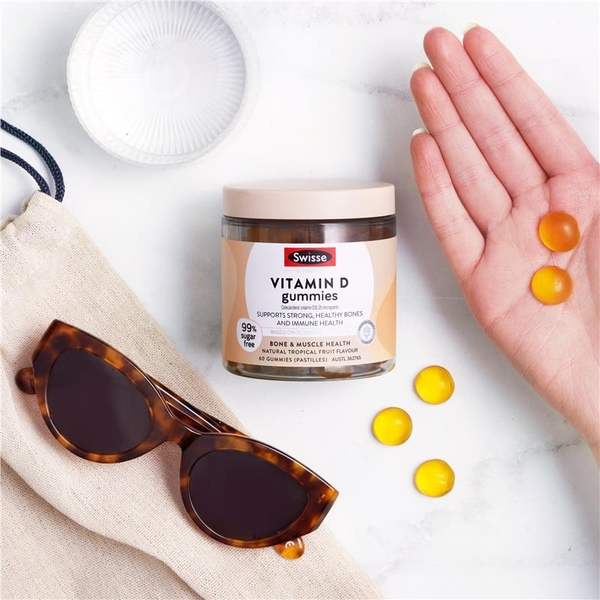 Swisse Vitamin D Gummies hỗ trợ xương & hệ miễn dịch 60 viên